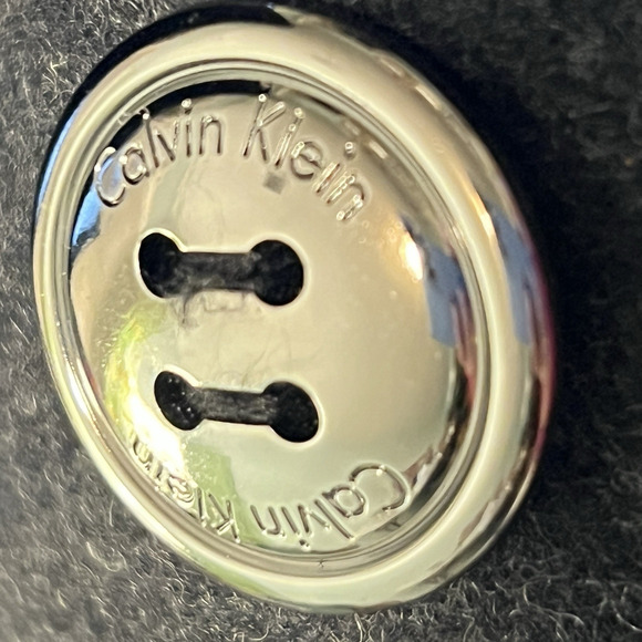 Calvin Klein Wool Blend Jacket Pea Coat Double Breasted Women 8 Black Warm - Picture 12 of 16